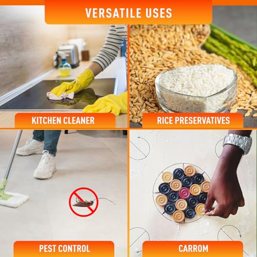 Image of Amazon Brand - Presto! Boric Acid Powder | 500 Gram | Technical Grade 99% Pure | Multipurpose Use for Pest Control, Cleaning, & Carrom Board