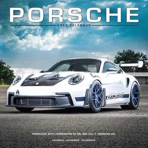 Porsche Calendar 2026 | 12 Month Wall Calendar | Avonside Publishing | Plastic Free Packaging