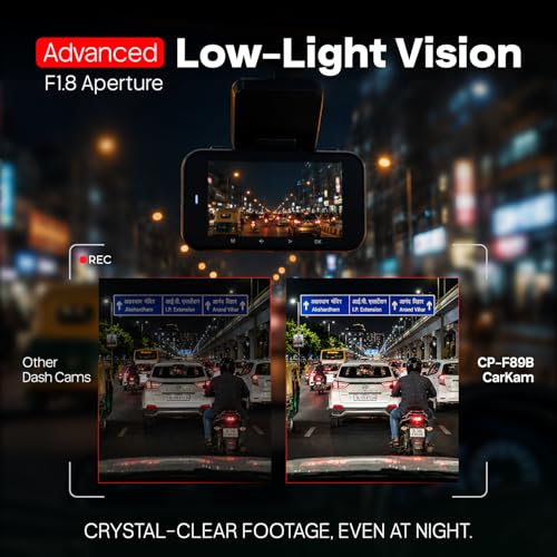 Image of CP PLUS Dash Cam for Car CP-F89B | True 4K 8MP Dual Dashcam Front and Rear Camera | Sony STARVIS 2 IMX678 | Built-in GPS | WiFi (AP Mode) Dashcam | 3 inch Display | WDR Night Vision | Supports 1TB SD Card