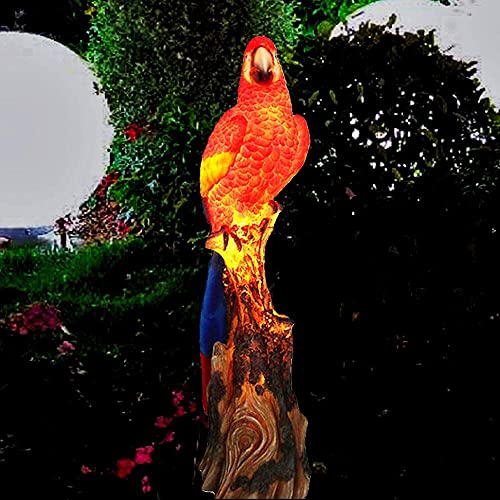 Ironrain Solar Garden Statues Outdoor Parrot Decorative Figurine Waterproof Lights Art Décor Red Large Parrots Animal Sculpture For Garden Yard Lawn Home Ornaments (Parrot 1) #TOP1