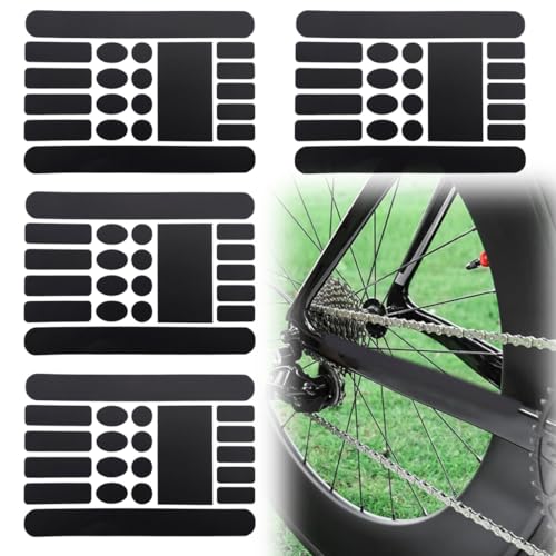 AUEFUDQ 4 Piezas Pegatina Protector de Cadena Bicicleta, Pegatinas Cuadro de Bicicleta Antiarañazos, Protección del Cuadro de la Bicicleta, para Bicicleta de Montaña/Carretera