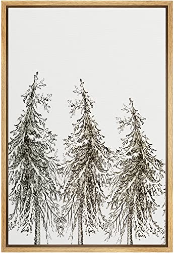 SIGNWIN Impression sur toile encadrée - Feuilles vertes - Décoration pour salon, chambre à coucher - 40,6 x 61 cm