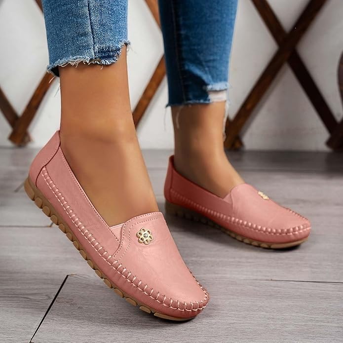 Orthopedic Shoes for Women, Women's Orthopedic Leather Loafers, Comfortable Lightweight, Casual Dress Sneakers, Slip on Shoes Anti-Slip, Rubber Sole, PU Upper - Image 3