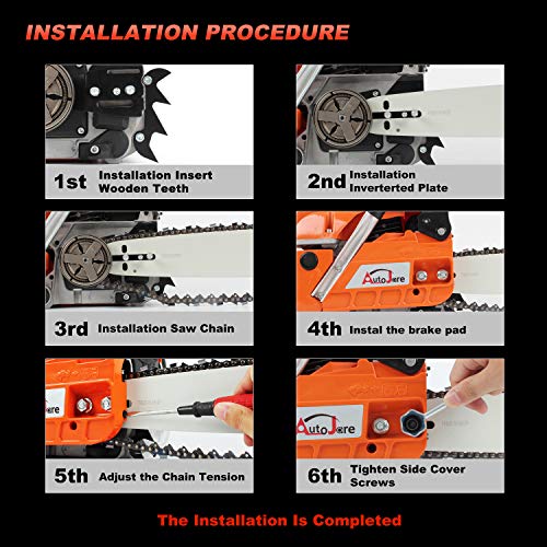 AUTOJARE New Gas Chainsaw,20'' Bar 52cc Gas Powered Chainsaw 2 Stroke Handed Petrol Gasoline Chain Saw for Cutting Wood