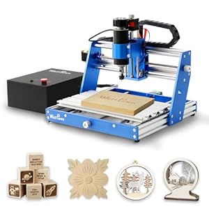 3018 500W CNC Router Machine All Metal Structure 3 Aixs CNC Engraving Machine with Emergency Stop Button and Limit Switches for Wood Acrylic MDF Nylon Carving, Working Area 300X180X60mm
