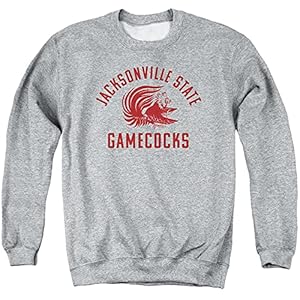 LOGOVISION Jacksonville State University Official One Color Jsu Gamecocks Logo Unisex Adult Crewneck Sweatshirt,Athletic Heather, Large