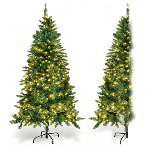 Half Christmas Tree 5ft Pre-Lit, Space Saving Flat Back Xmas