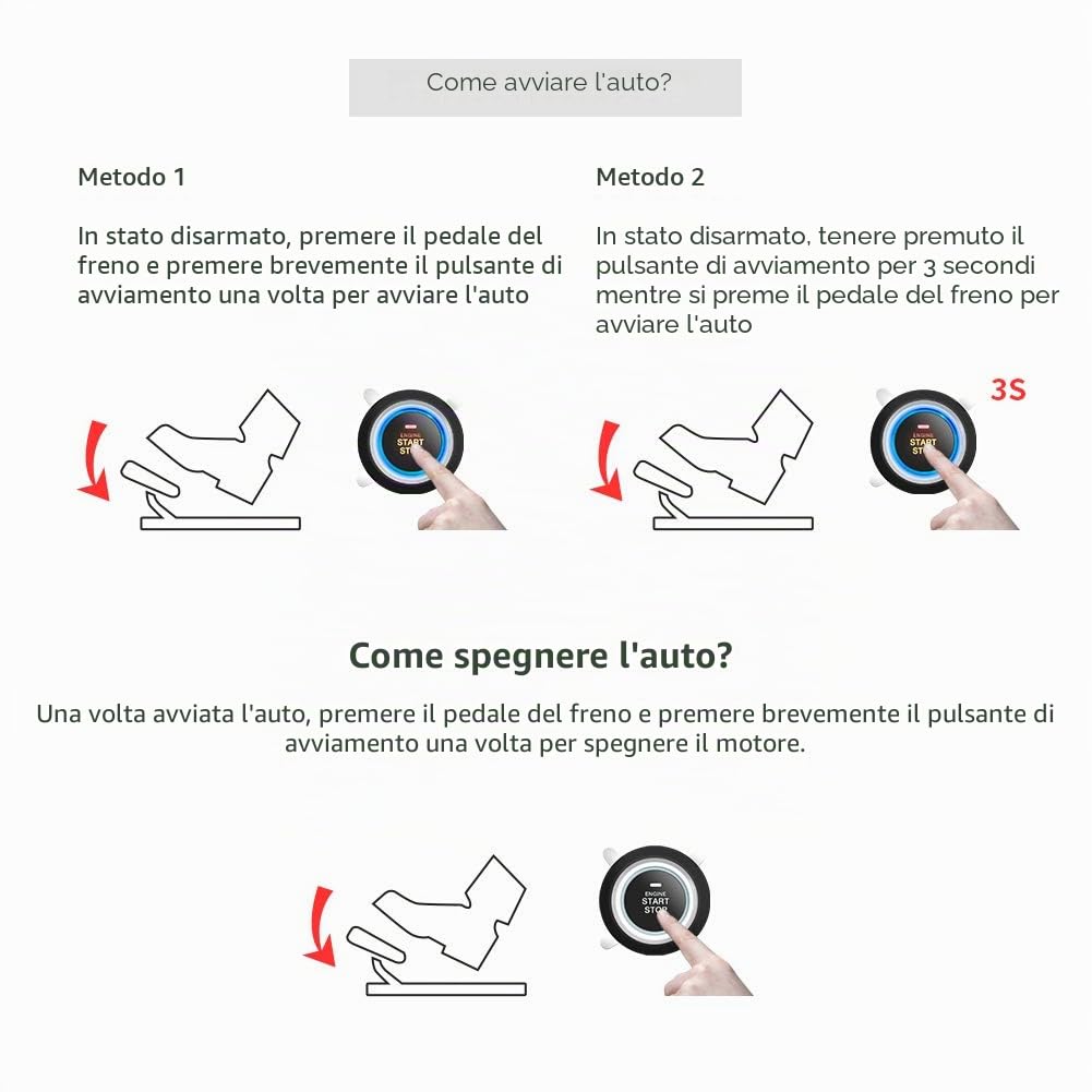 EASYGUARD EC003N-V Sistema di allarme di sicurezza per auto con PKE passivo keyless entry motore remoto start stop keyless go system versione universale DC12V