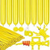 LXZFCRG 260 Balloons Yellow Long Balloons for Balloon Animals, Thickening Long Skinny Latex Twisting Balloon for Balloon Garland Halloween Party Suppies Birthday Wedding (Yellow)