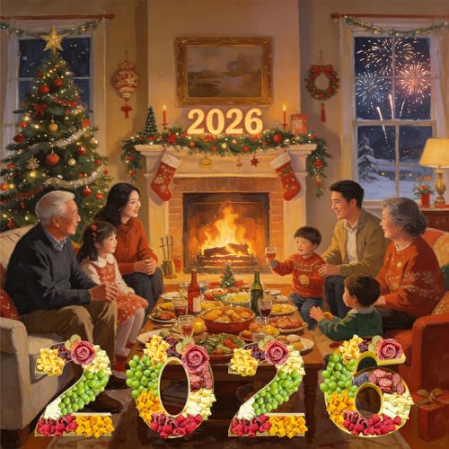 Image of 2026 Cardboard Number Fillable Charcuterie, New Year Graduation Centerpiece Decorations, Set of 4 (Gold, 15inch)