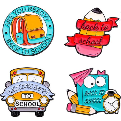 Image of Back to School Pins for Student Teacher Pins Bulk Back to School Gifts for Students Cute Back to School Brooches Enamel Lapel Pins for Backpack Clothes Teacher Brooch Pin Back to School Accessories-4