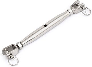 Aexit M6 Stainless Hooks Steel Jaw to Jaw Turnbuckles for Wire Screw-in Hooks Rope Cable