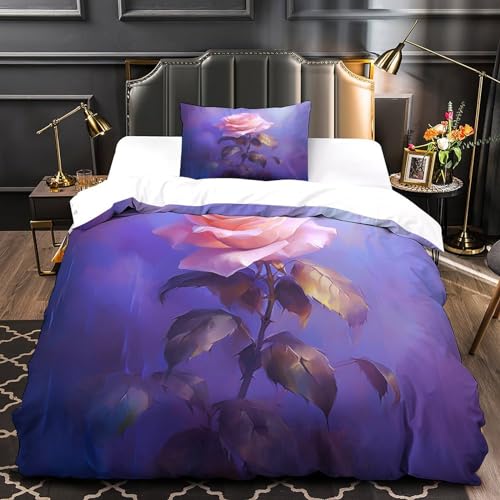 Housse de couette avec fermeture éclair parure de lit roses pour en finir avec les boutons