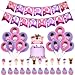 Geburtstag Dekorationen,Geburtstag Party Luftballons Dekoration Set,Cupcake Topper,Geburtstag Banner,Kinder Geburtstag Party Decoration