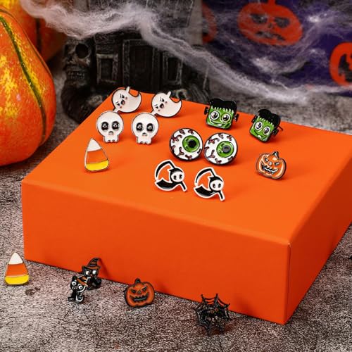 Augsun 7587 9 Pairs Halloween Enamel Stud Earrings thumb #2