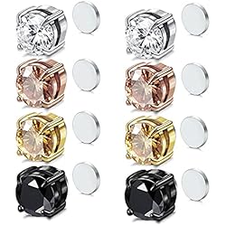 Clip Magnetico Para Celular 4 Pares de Acero Inoxidable Imanes Pendientes, Clip Sin Agujero No Piercing Pendiente, Hombres Mujer Pendientes Magnéticos Sin Agujero Perforacion