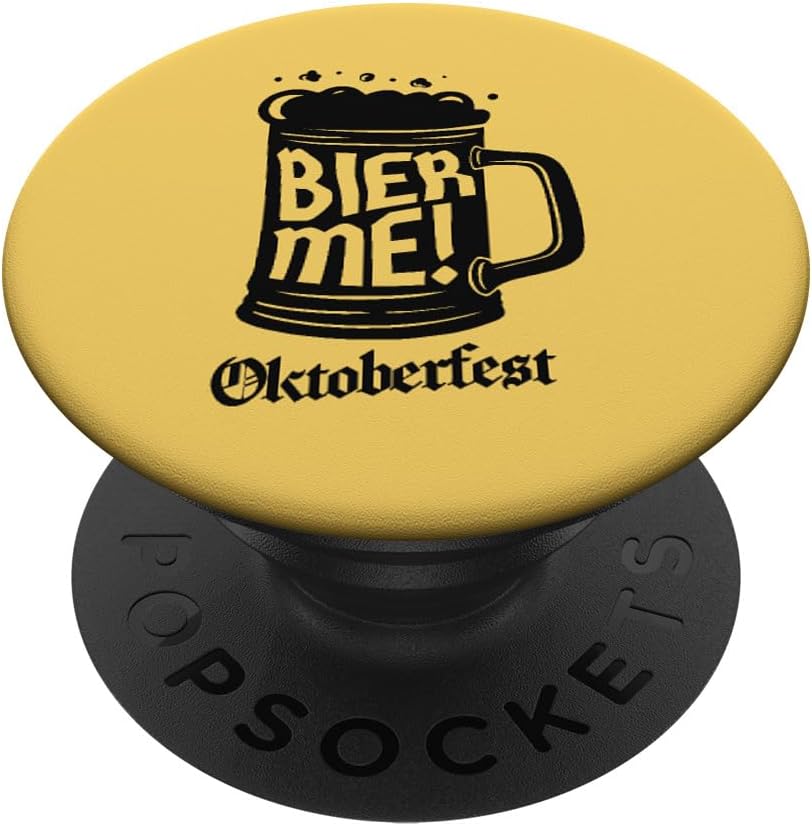 Bier Me Funny Oktoberfest Beer Mug German Pride PopSockets Adhesive PopGrip