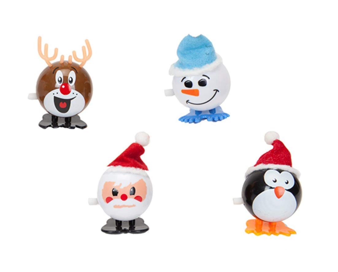 Toyland® 7cm Wind Up Christmas Character Novelty Toy - Stocking Fillers - Christmas Party Bags (1 At Random)
