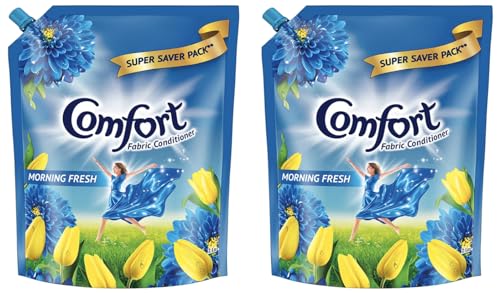 Image of Comfort Morning Fresh Fabric Conditioner 2 L Refill Pack | After Wash Liquid Fabric Softener (Offer Pack) | Softness, Shine & Long Lasting Freshness (Pack of 2)