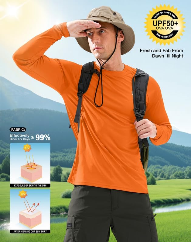 Men's Sun Protection Long Sleeve Shirts UPF 50+ - Image 4