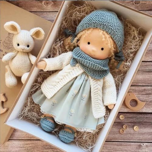 TQIUH Handmade Waldorf Doll, Handmade Crocheted Vintage Cute Doll
