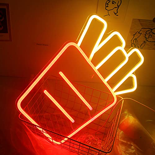 Chips Fries Light Up Signs LED Light Signs Acrylic Neon Light for Business Red Neon Sign Wall Art for Bedroom Kitchen Dining Car Party Decoration - Image 6