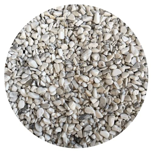 White Howlite Chips – Natural Mini White Howlite Stones, Crushed Undrilled White Howlite, Semi-Tumbled Genuine White Howlite (1/4 lb)