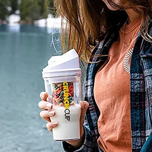 Image of CRUNCHCUP XL Portable Cereal Cup for Breakfast On the Go - White