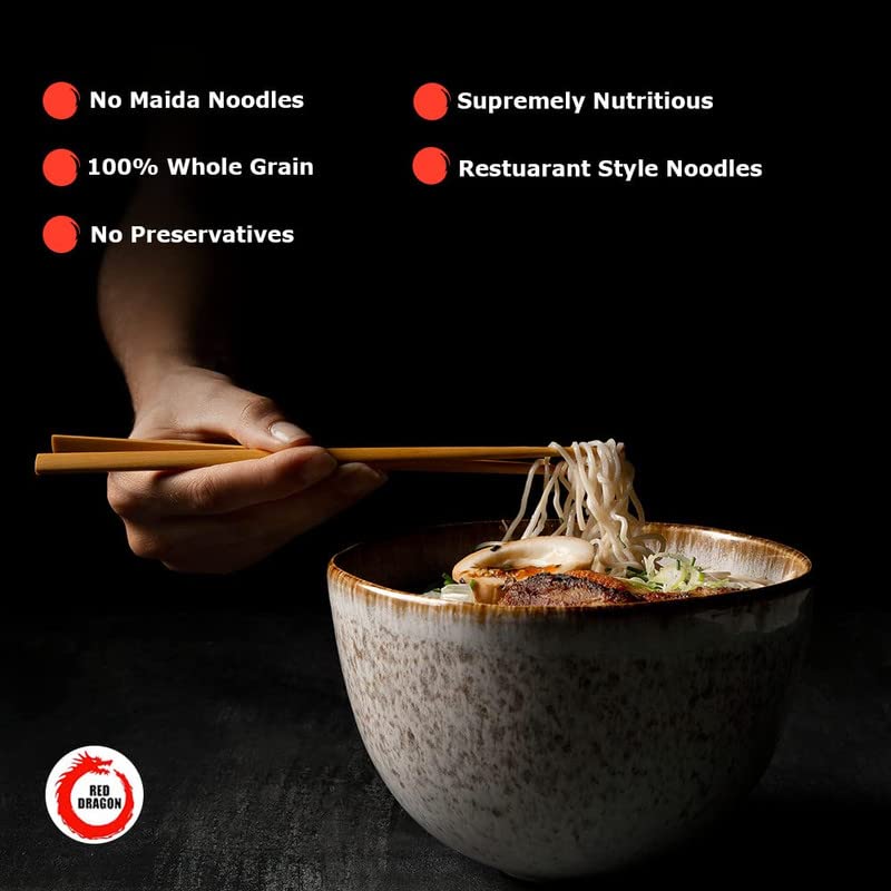 Red Dragon Chinese And Japanese Noodles, Tasty Cuisine Organic Mix Combo Of 3 Packets (Soba Fresh + 2Xwhole Wheat), Ready To Cook Noodles - 900 Gram 3