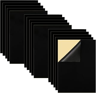 15PCS Black Self-Adhesive Felt Sheets, Velvet Sticky Back Adhesive Sheets, Soft Velvet Fabric for DIY Jewelry Box Drawer Liner (A4 Size, 8.3" x 11.8")
