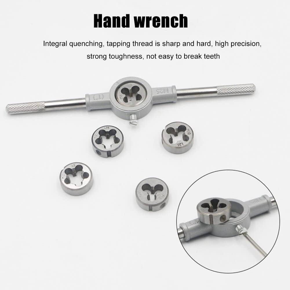 A AND S TOOLS ® 8Pcs Metric Hand Tap and Die Set, M3-M12 Screw Thread Plugs, Straight Taper Reamer Tools 1