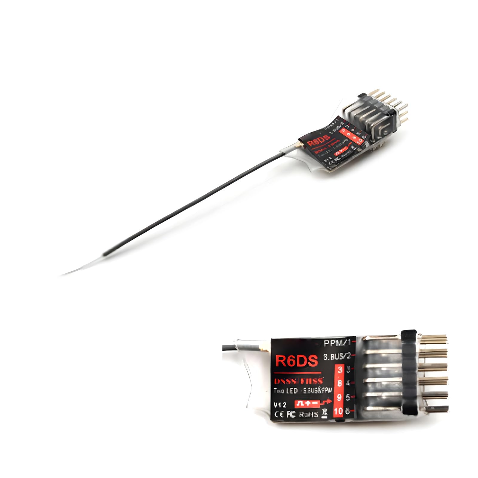 R6DS 2.4G 6CH DSSS & FHSS Réponction Télécommande pour Le Récepteur RadioLink AT9 AT9S AT10 Prise en SBUS PPM PWM Remote Control Receiver