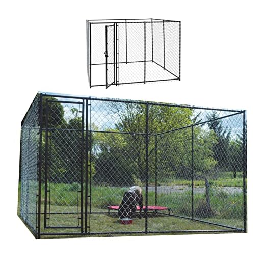 Chenil d'extérieur pour Chien Chiots | Enclos L300 150 H183 avec Porte | Sécurisé, Robuste, Durable | Possibilité d'ajouter Un Toit - Lucky Dog