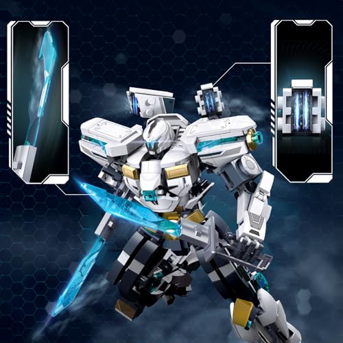 Image of Ice Warrior Mech Building Blocks Sets 561 PCS | Transforming Mech Robot Building Kits Mech Action Figures Model Gift for Adults Teens
