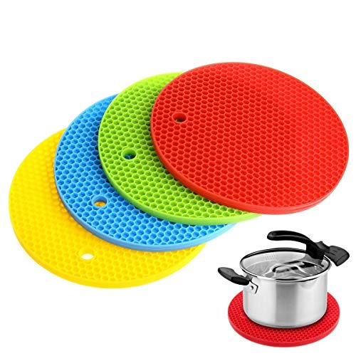 Image of Countertop Protector Heat Resistant Trivets for Hot Pots and Pans - Non-Slip Insulated Heat Pads for Kitchen Counter Multicolor Pack of 2