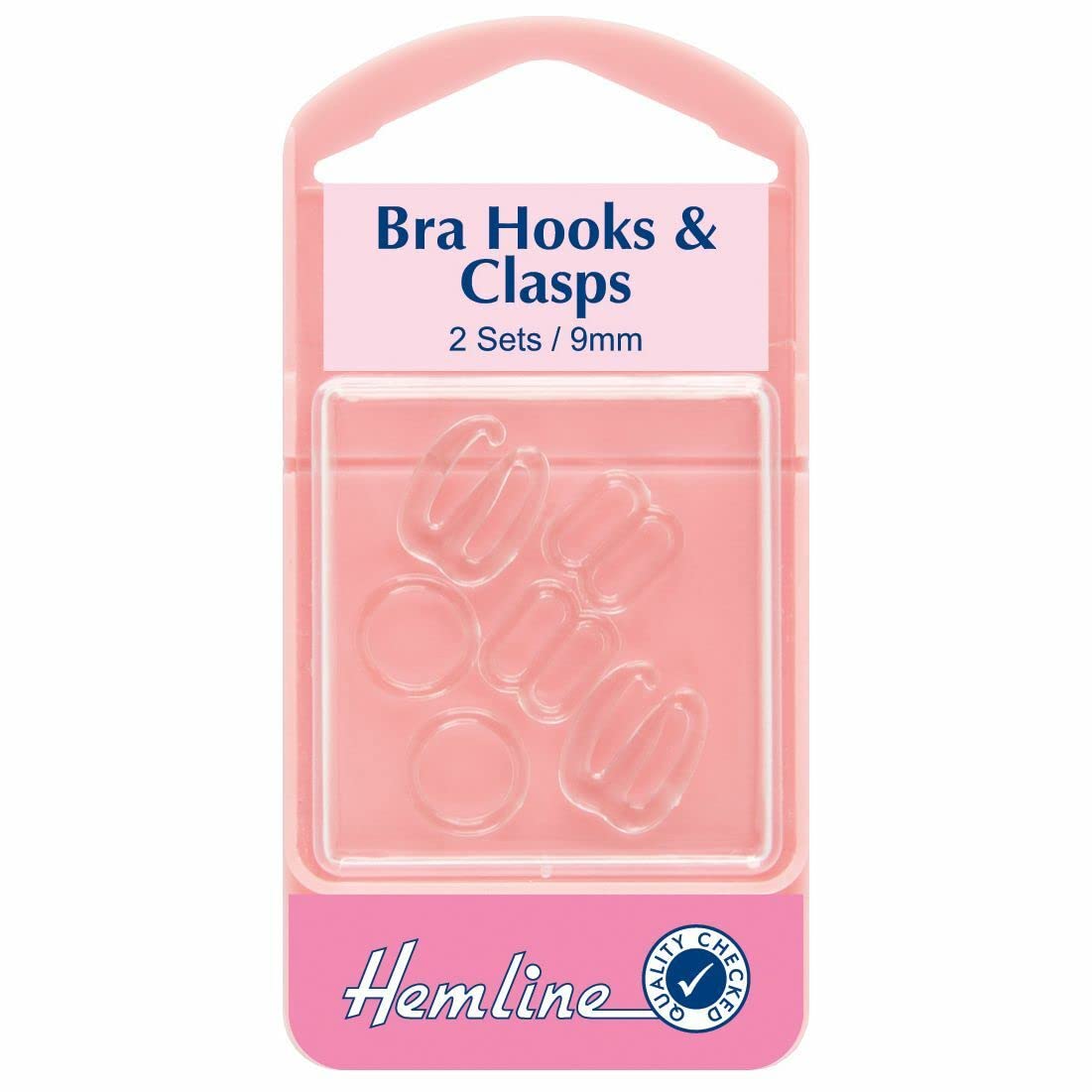 Hemline Bra Hooks & Clasps - 9mm - Clear H470.9.C