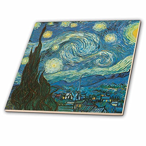 3dRose Starry Night by Van Gogh Vintage - Ceramic Tile,