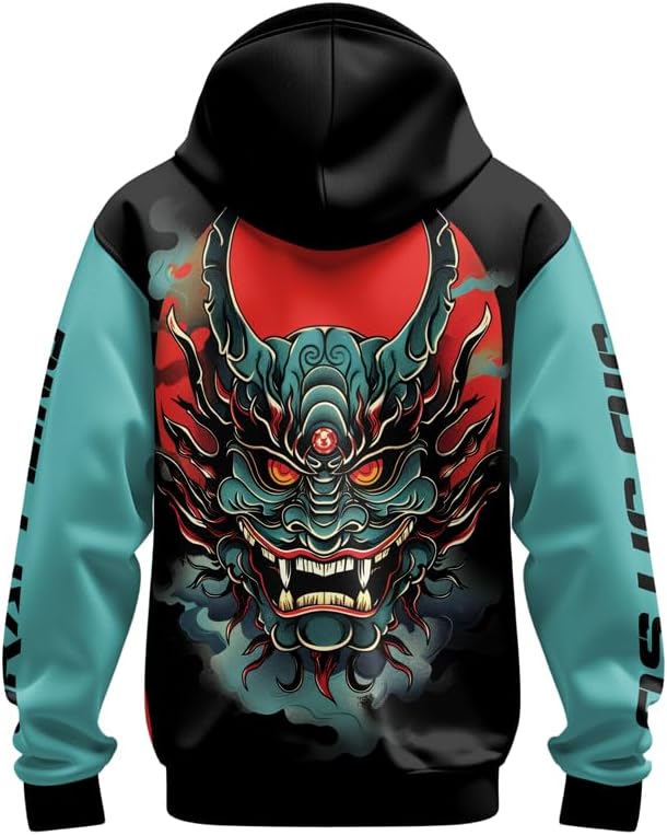 Samurai Mens Hooded Sweatshirt 3D Printed Graphic Pullover Streetwear Hoodies for Men and Women