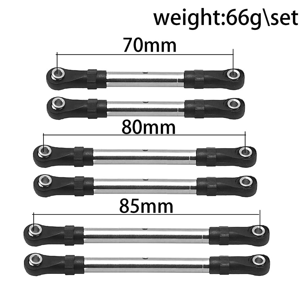 6pcs Stainless Steel Link Plastic Rod End Kit for TRAXXAS Hoss Slash Rustler 4WD RC Car Rod Ends Set Link Rod Steering Rod Set