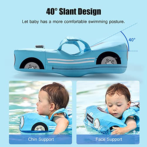 burko Boia de natação para bebê em forma de carro Boia de natação para bebê não inflável, impermeáve