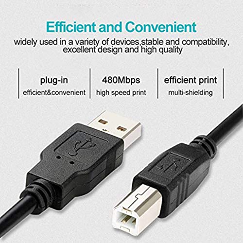 SupplySource 6ft USB Cable Cord Replacement for Yamaha PSR-E333 PSR-E343 PSR-E353 PSR-E363 P71 NP-12 NP-32 - Thumbnail 6