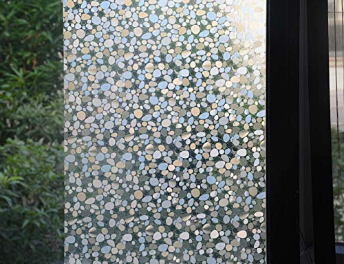 Vsudo 2 Rolls 17.7" By 78.7" Static Cling Window Film For Privacy, Cobble Pattern Window Tint For Home, Window Glass Sticker For Office (19.37 Sq. Ft Total) #TOP5