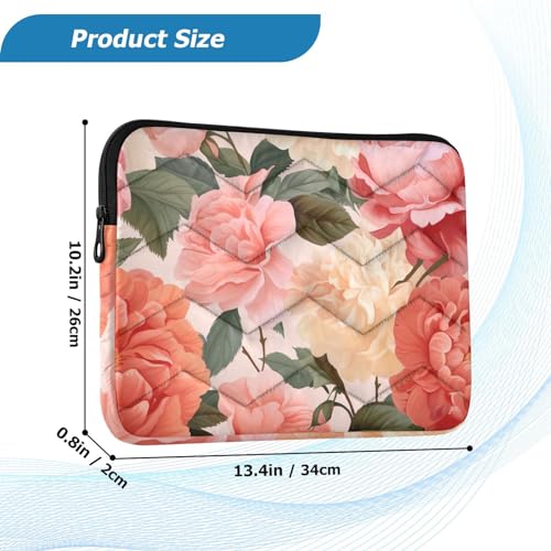 Funda para portátiles 13-14 pulgadas rosa peonía miniatura 3
