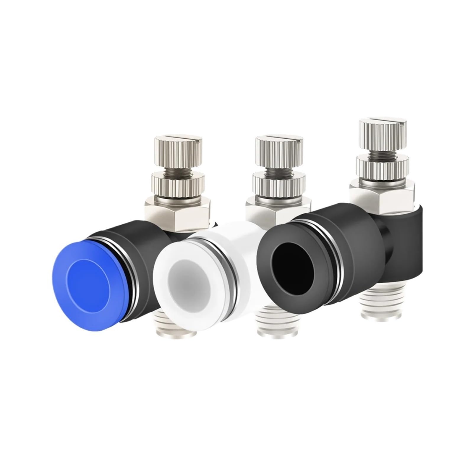 Raccord pneumatique à pousser avec vanne de régulation du débit d'air 4mm