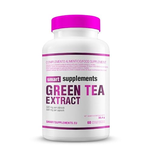 SMART SUPPLEMENTS - Extracto de Té Verde 60 Cápsulas - Quemagrasas - Antioxidante Natural - Mejora la Energía y Vitalidad - Apoya el Metabolismo Activo - Mejora la Concentración