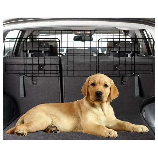 NOAMOO 38-66.5 Inches Dog Car Barrier for SUVs, Van, Vehicles, Adjustable Large Pet Barriers, Universal Fit Heavy-Duty Wire Mesh Dog Guard, Pet Divider Gate for Truck Cargo Area, Safety Car Divider