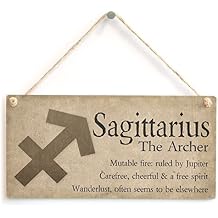 Meijiafei Sagittarius The Archer - Beautiful Spiritual Gift Astrology Sign of the Zodiac Plaque 10" x 5"