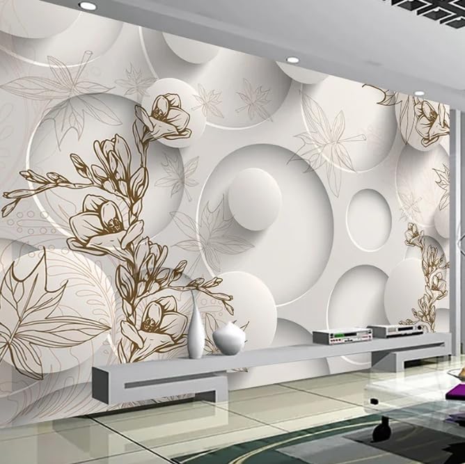 Papier peint mural fleur 3D pour donner du relief à un fond de canapé