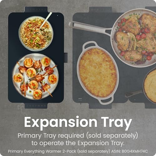 Image of Chefman Everything Warmer Expansion Tray, 10 inch x 16 inch Electric Warming Tray, Requires Primary Panel for Use (Sold Separately), One Secondary Panel Included