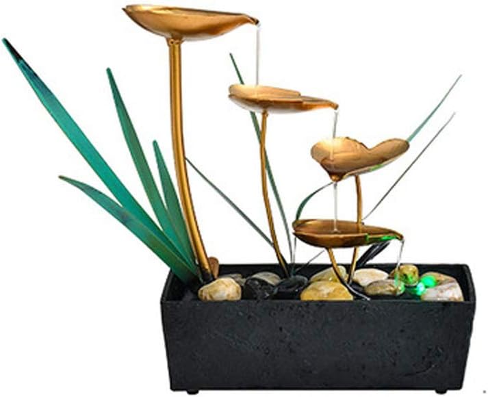 Flowing Water Fountain Decoration Crafts Figurines Iron Cabinet Desktop Living Room Ornaments Home Decoration Accessories(D)